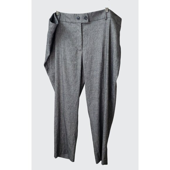 NWT Loft Plus Womens Slim Fit Trousers Size 26 Black White Tweed - Picture 1 of 8